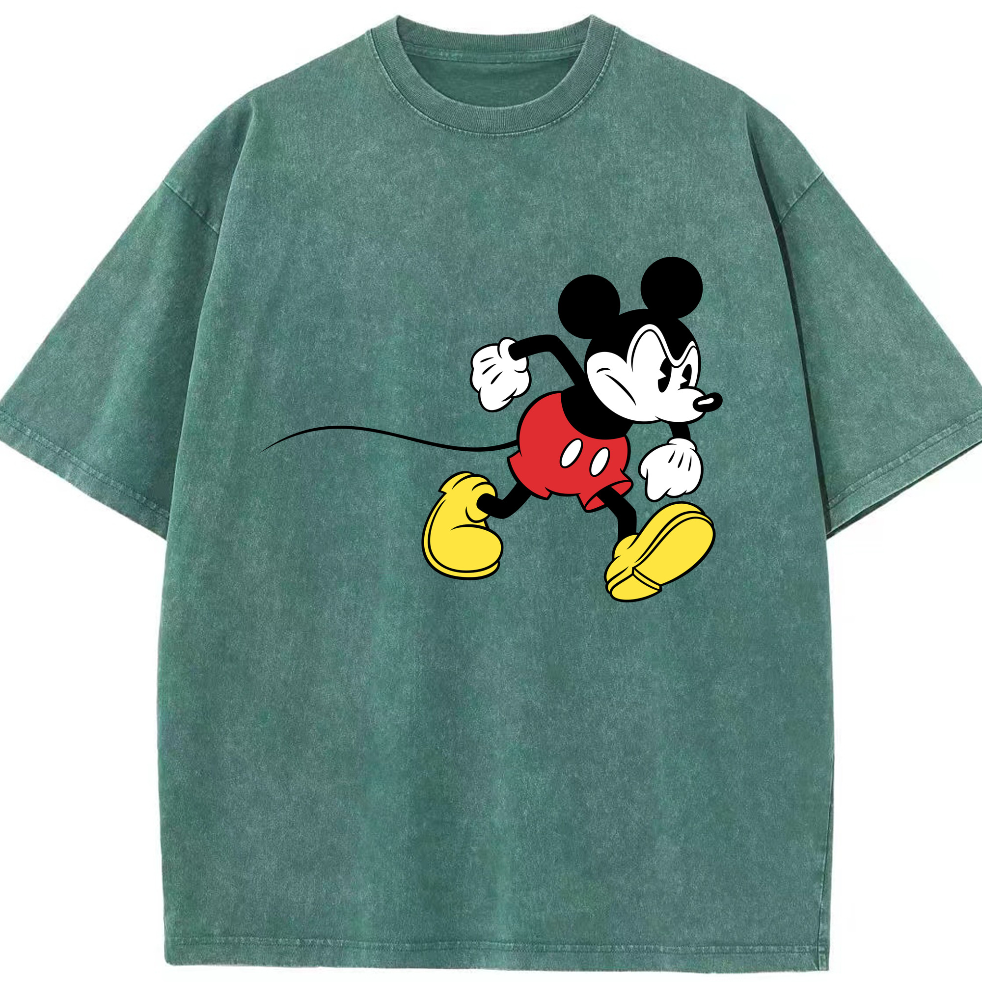 （画像用） ミッキーマウス Mickey Mouse 綿100% ヴィンテージ風 半袖Tシャツ（フロントプリント）